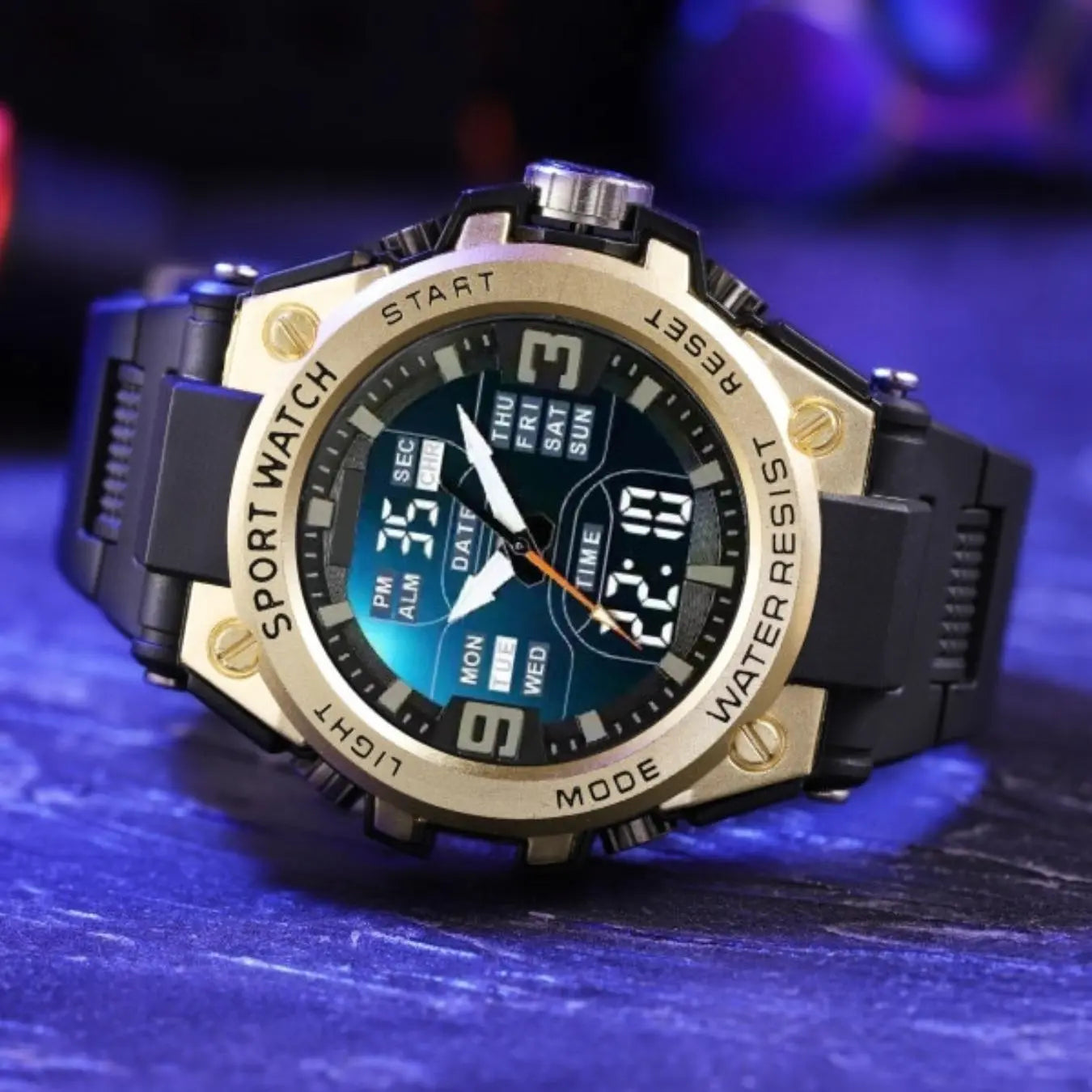 Men's Sporty Digital Watch, Fashionable Watch with Digital Display, Trendy Watch for Daily Life, Water Resistant Watch