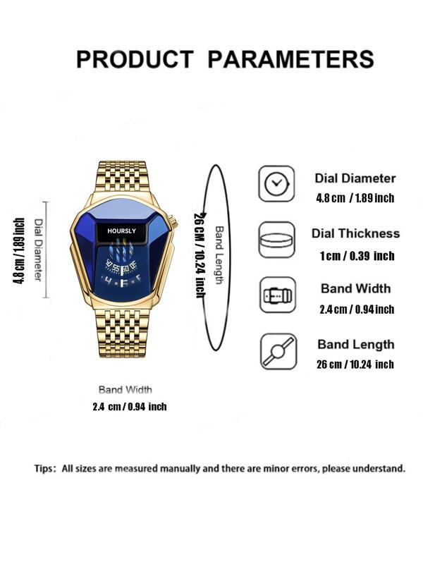 Men's Business Quartz Watch & Beaded Bracelet Set, Fashion Watch Set for Party, Daily Decor, Trendy All-match Watch Set for Birthday Gifts without Box, Exquisite Watch Set