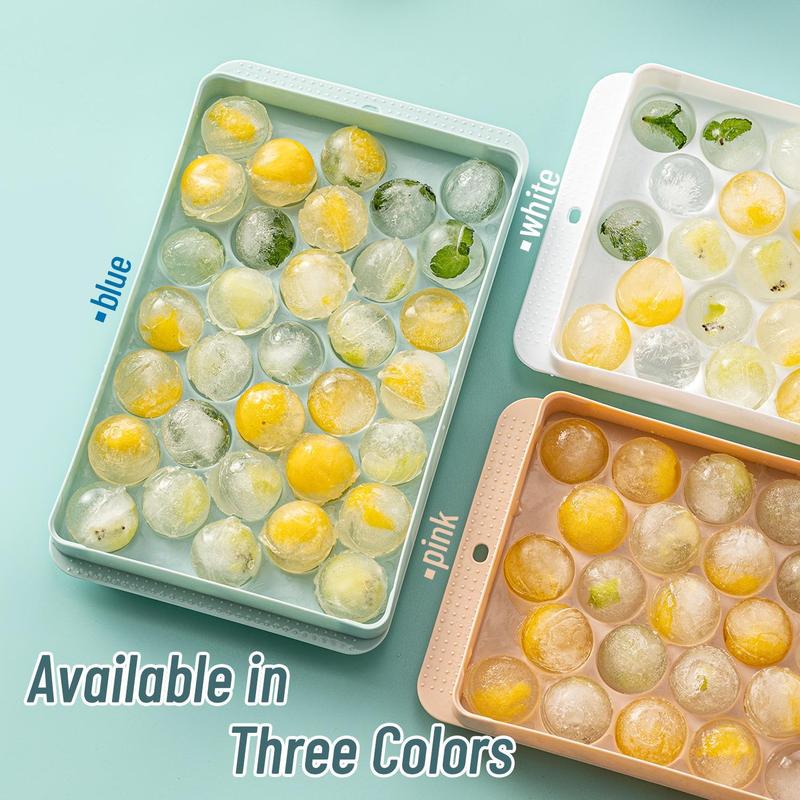 33-ball Ice Mold, 1 Set Including Ice Cube Tray & Scoop & Plastic Storage Box Containers, Ice Ball Making Tool for Home Kitchen Accessories, Kitchen Gadgets