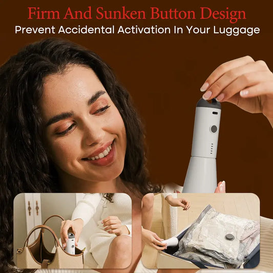 VACBIRD [2025 Upgraded] X7 Cordless Travel Vacuum Bag Set – 15-Pack Compression Bags for Carry-On Suitcases – 140L/Min Powerful Air Removal – USB Rechargeable Handheld Pump with Built-In Battery – Space Saver for Clothes & Packing Organiser