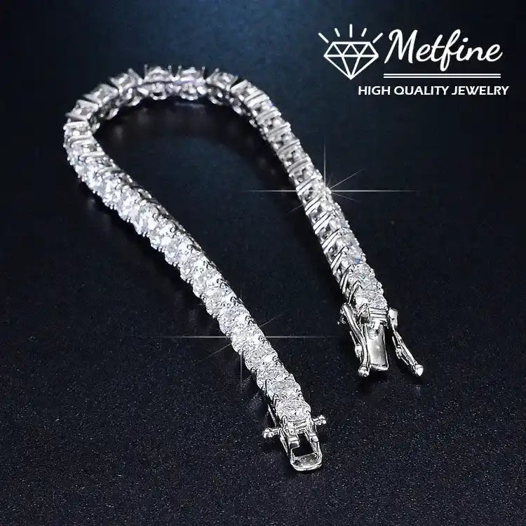 7.5 inches Men D Color VVS Round Cut 4mm Bracelets with Giftbox High Quality Jewelry
