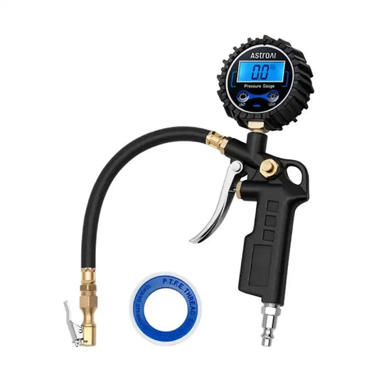 Digital Tire Pressure Gauge with Inflator 250 PSI Air Chuck & Compressor Accessories Accuracy Measurement Durable Brass Components Automotive Vehicle Tool