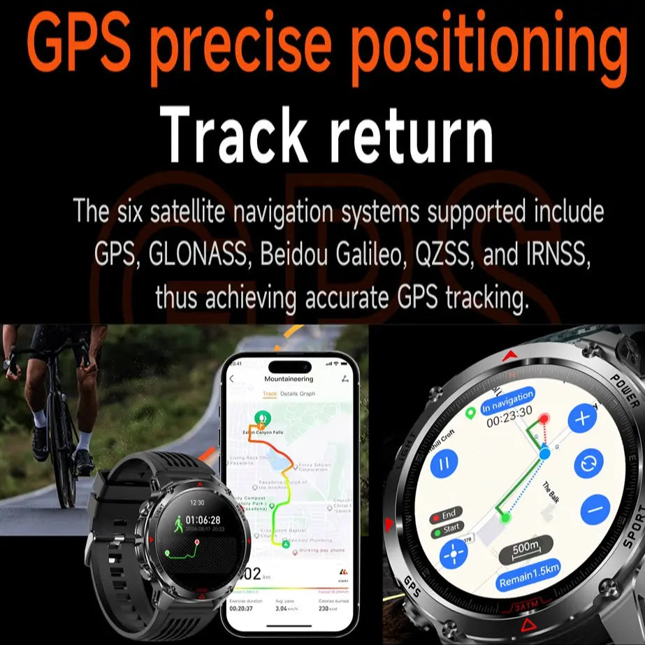 GPS Smartwatch Outdoor Sports Watch, Health Fitness Smartwatch, Wireless Call Function, 100+ Sport Modes, Calorie Counter, Weather Alarm LED Compass, Gift for Men Women #TOP PICKS