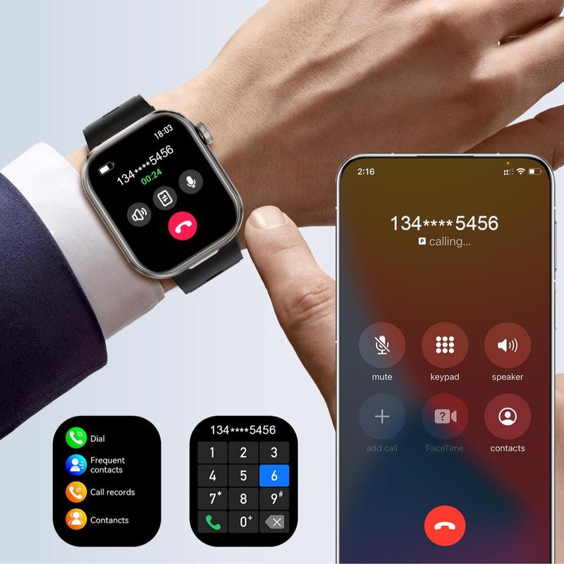 2in1 Multifunctional Smartwatch, Smart Watch with Earbuds, Comes with A Silicone Protective Case, Wireless Calling, Sleep Tracking, Fitness Tracker, Waterproof Sports Watch, Women & Men,The best gift for family and friends