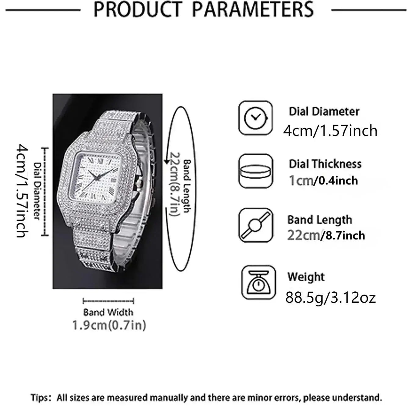 Men's Casual Fashion Quartz Watch, Elegant Square Dial Rhinestone Decorated Alloy Case Wristwatch, Classic Simple Fashion Street Style For All Seasons, Black Friday Deal Watch Suitable For Casual Business Wear, Birthday Christmas Gift
