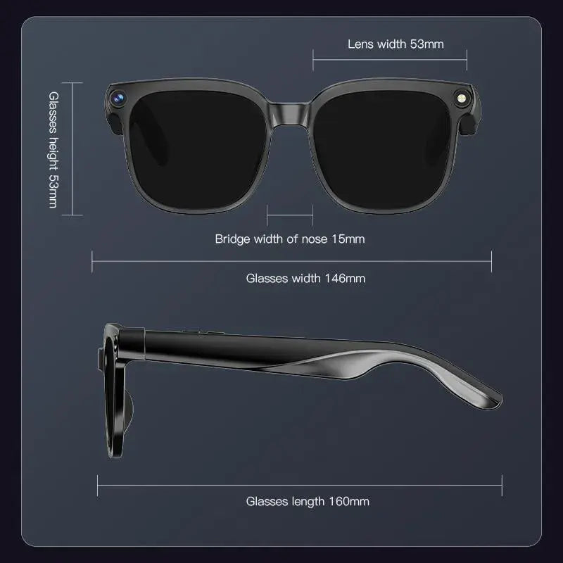 Smart AI Camera Glasses with 8MP Photochromic Lenses ,Button Touch Adjustment for Travel Outdoor Adventures Hands-Free Photography 160+Languages Real-Time Translation Bluetooth Wireless Wearable Video Recording UV Protection ,Black Friday & Cyber Monday