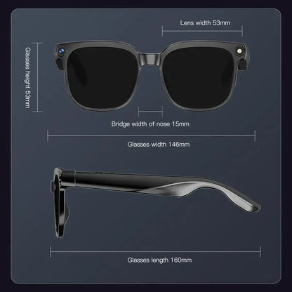 Smart AI Camera Glasses with 8MP Photochromic Lenses ,Button Touch Adjustment for Travel Outdoor Adventures Hands-Free Photography 160+Languages Real-Time Translation Bluetooth Wireless Wearable Video Recording UV Protection ,Black Friday & Cyber Monday
