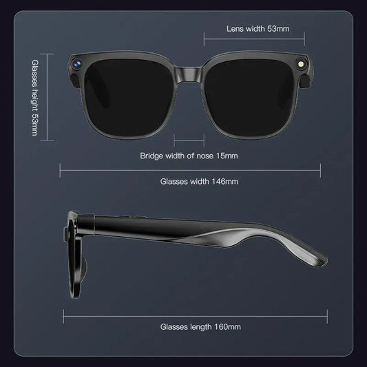 Smart AI Camera Glasses with 8MP Photochromic Lenses ,Button Touch Adjustment for Travel Outdoor Adventures Hands-Free Photography 160+Languages Real-Time Translation Bluetooth Wireless Wearable Video Recording UV Protection ,Black Friday & Cyber Monday