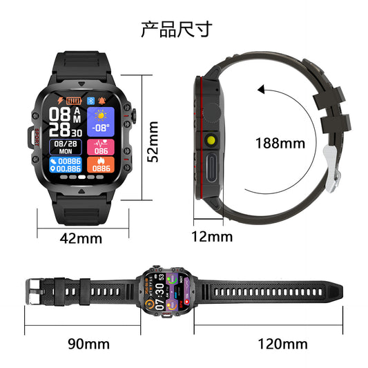 Multi-functional Smart Watch with Flashlight Compass, Fashionable Digital Watch with Heart Rate Monitoring & Sleep Tracking, Sports Watch with Multiple Sports Modes for Women & Men