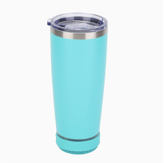 Stainless Steel 16.oz Nsulated MUG With Built-in Bluetooth Speaker Rechargeable Wireless Multi-color LED Lights Prefect Gift