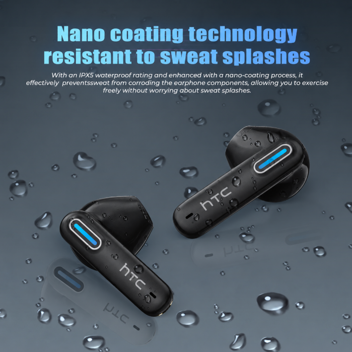HTC NE49 TWS Wireless Earbuds - Bluetooth 6.0 Gaming Headsets, High Fidelity, IPX5 Waterproof, Built-in Microphone, High Quality Headphones, Bluetooth Headphones, Earbuds Wireless, Ideal for Sports, Unique Gifts for Man, Cool Gifts for Guys