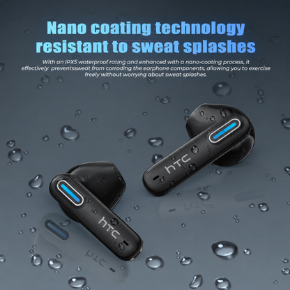HTC NE49 TWS Wireless Earbuds - Bluetooth 6.0 Gaming Headsets, High Fidelity, IPX5 Waterproof, Built-in Microphone, High Quality Headphones, Bluetooth Headphones, Earbuds Wireless, Ideal for Sports, Unique Gifts for Man, Cool Gifts for Guys