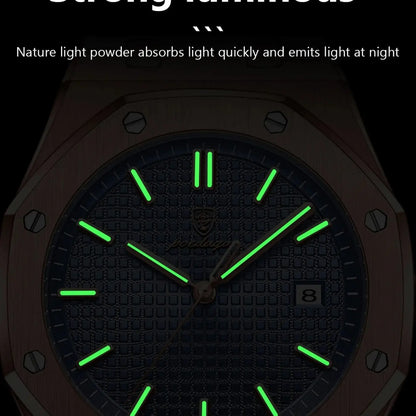 Luxury Waterproof Night Light Date Men's Watch, Stainless Steel Fashion Quartz Watch, Suitable for Daily Wear Fashion Men's Watch, Luminous Analog Watch, Waterproof Wristwatch, Fashionable Watch, Modern Waterproof Watch