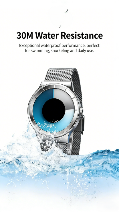 Men’s Futuristic Minimalist Watch with Creative Rotating Disk Dial & Blue Gradient Design – Perfect Birthday & Valentine’s Day Gift for Him, Modern Stylish Everyday Accessory for Trendy Men