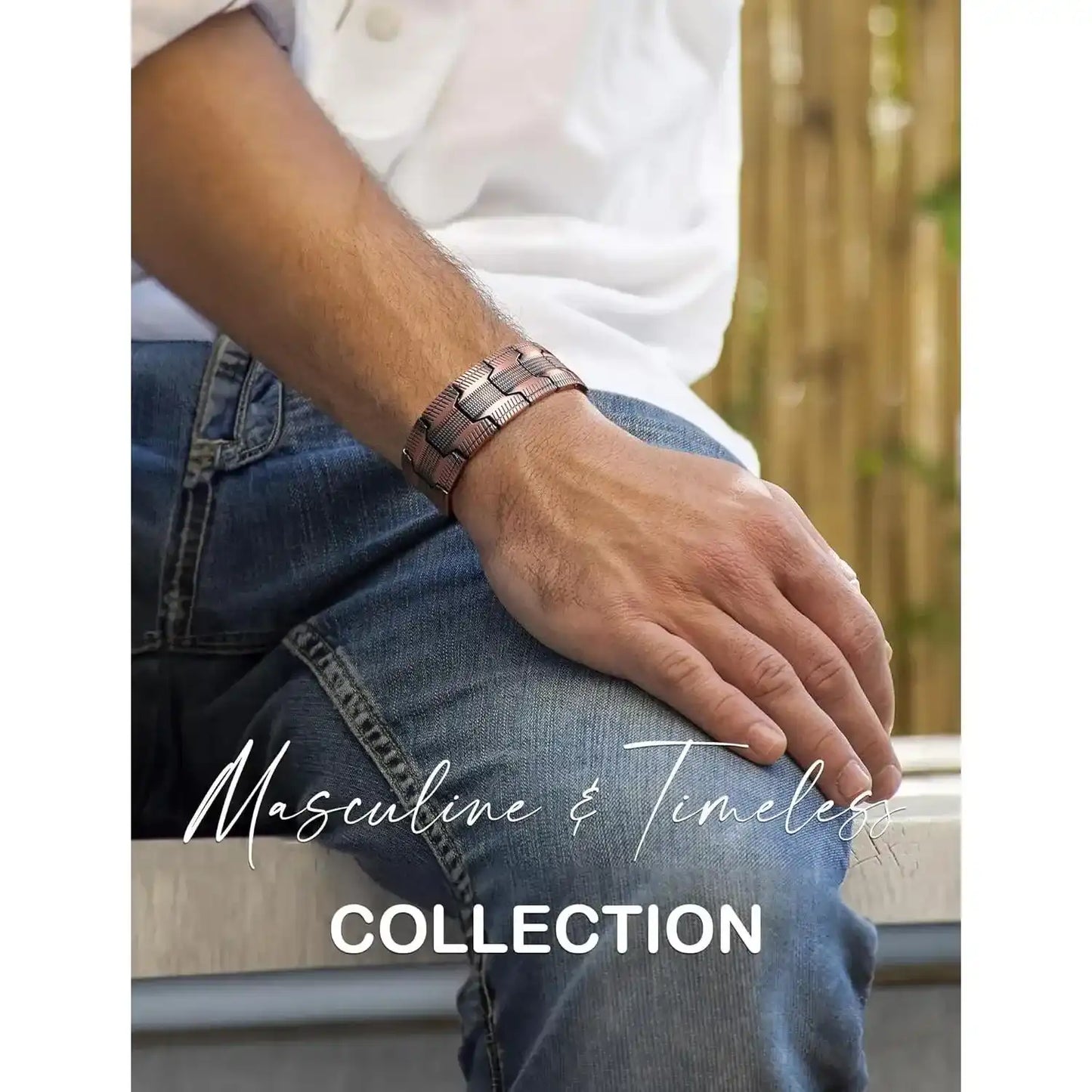 Copper Bracelet for Men, 3X Ultra Strength Magnetic Bracelets, 99.99% Pure Copper with 3500 Gauss Neodymium Magnets, Adjustable
