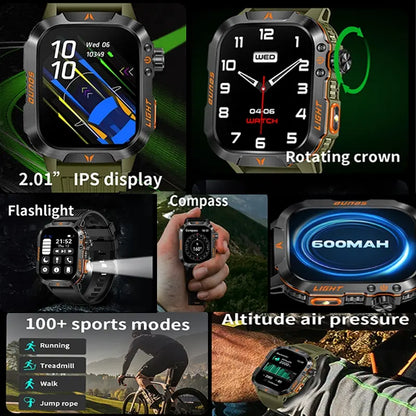Multi-functional Smart Watch with Flashlight Compass, Fashionable Digital Watch with Heart Rate Monitoring & Sleep Tracking, Sports Watch with Multiple Sports Modes for Women & Men