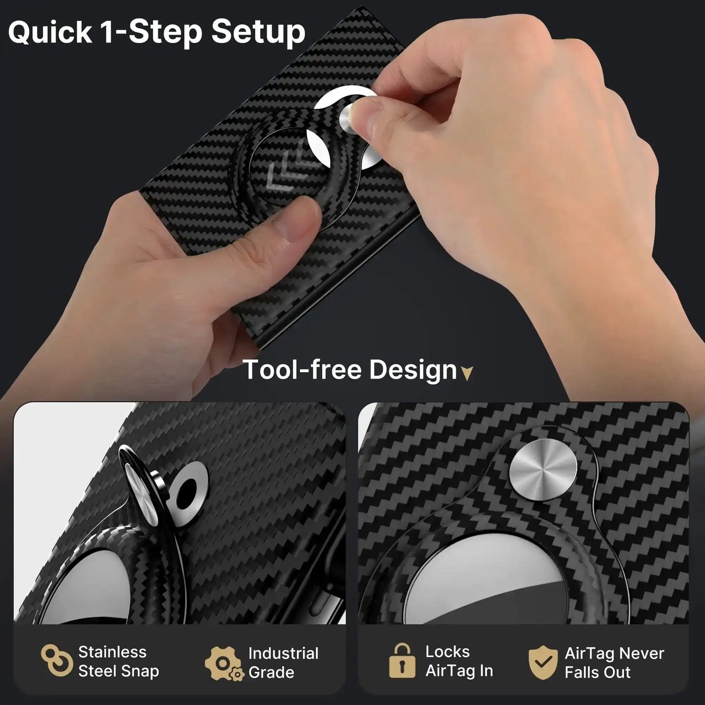 Mens Smart Wallet Card Holder for  Leather, RFID Blocking, Slim, Carbon Fiber, Minimalist - 6-9 Card Capacity | ID Window | Cash Slot