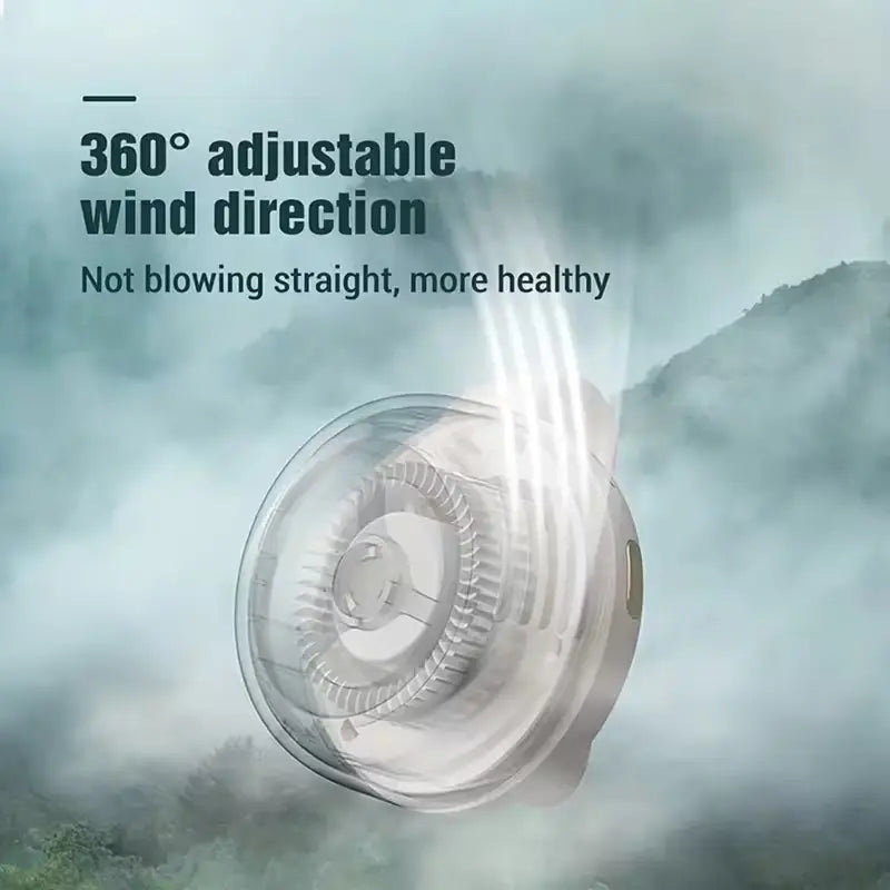 Portable Silent Mini Bladeless Electric Fan Adjustable 3-speed Waist Fans Rechargeable Personal Fan USB Protection Perfect Gift for Outdoor Trave