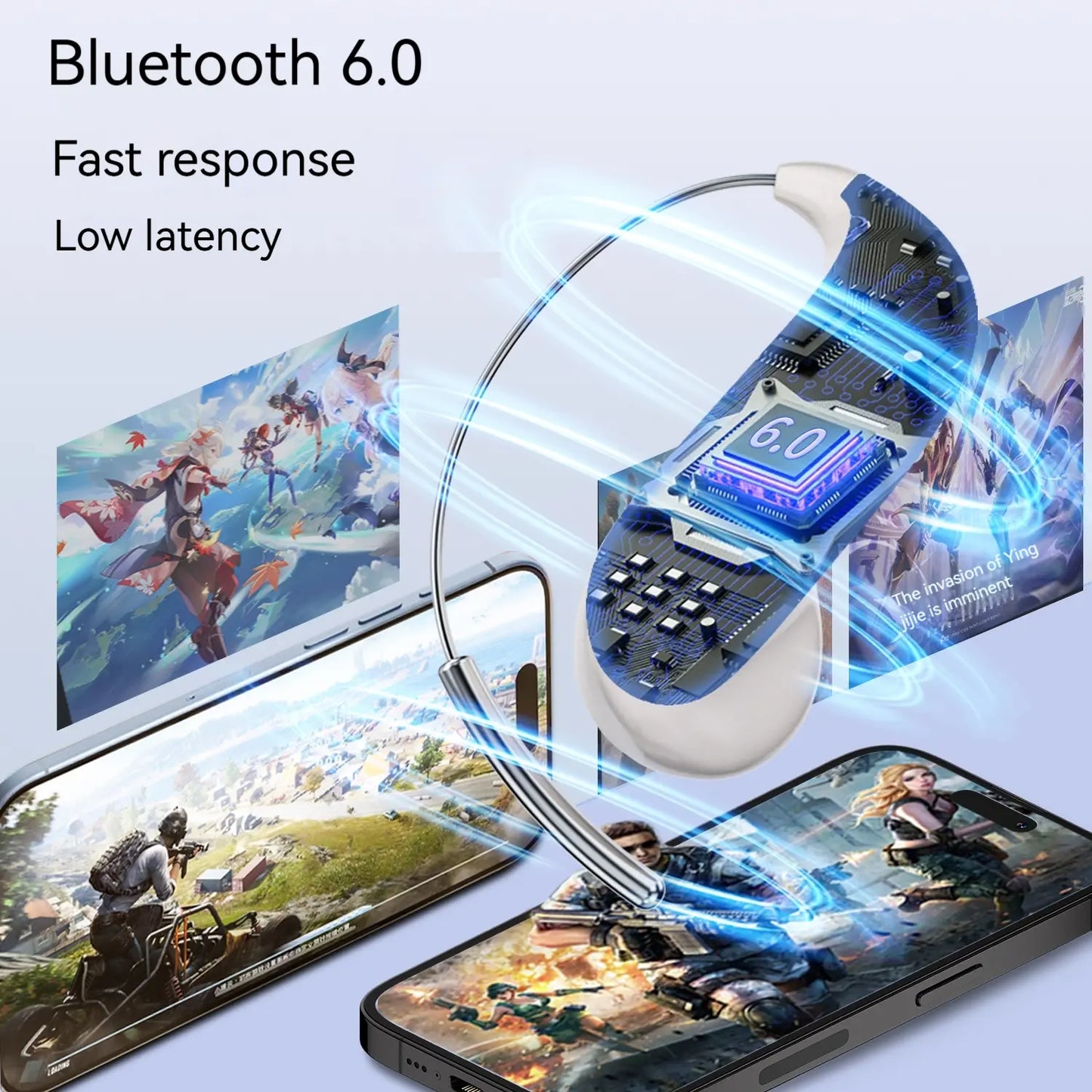 Monster Ear Buds - Bluetooth Headphones with Zero‑Gravity Titanium Ear‑Hook Design, Noise Isolation, 145H Playtime Wireless Earbuds Headset Bluetooth 6.0,Waterproof & Sweatproof, Ideal for Travel & Electronic Gifts for Men and Women