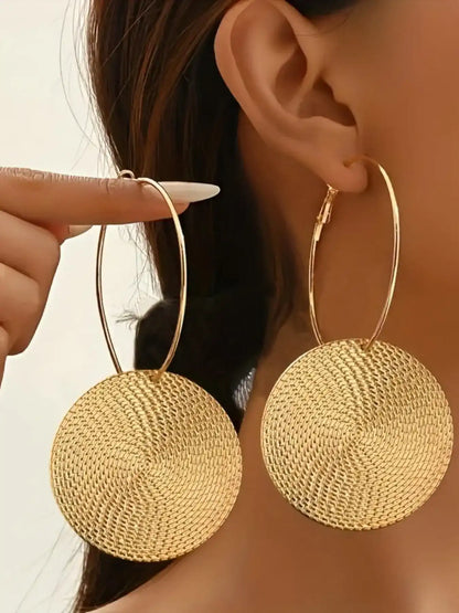 Fashionable Round Shaped Hoop Earrings, Circle Shape Earrings, Fashion Jewelry for Party, Daily Clothing Decor, Trendy All-match & Exquisite Jewelry for Birthday Gift