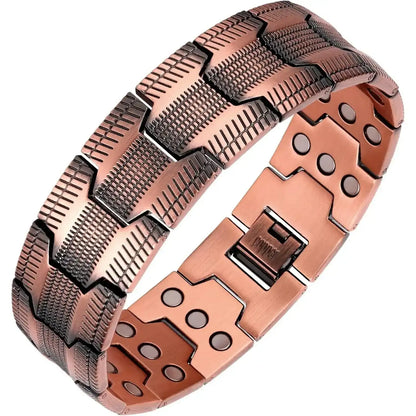 Copper Bracelet for Men, 3X Ultra Strength Magnetic Bracelets, 99.99% Pure Copper with 3500 Gauss Neodymium Magnets, Adjustable