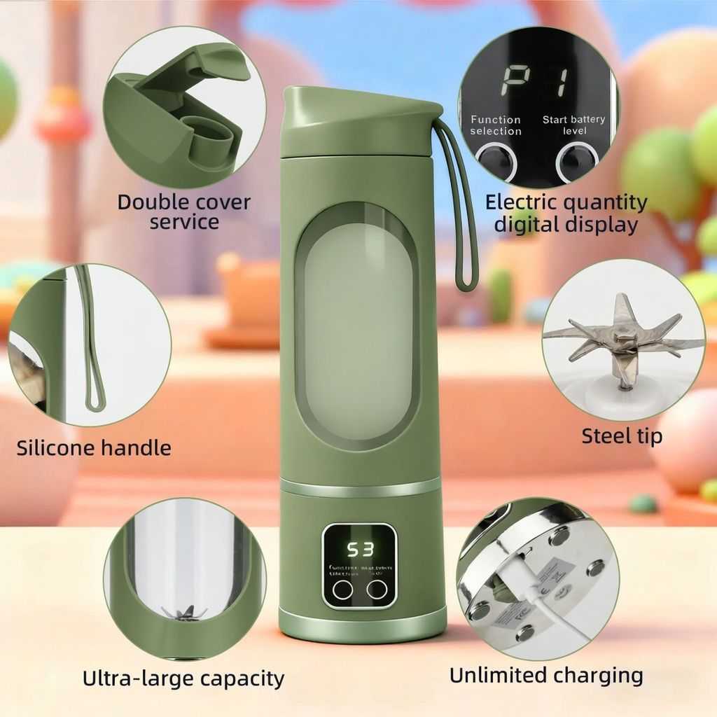 Ultimate Portable Blender! USB Rechargeable & Compact for Smoothies On-The-Go - Perfect Travel, Back To School & Gym! Leak Proof Design, Makes Shakes & Baby Food in Seconds cup juicer rechargeable mini blender vegetable