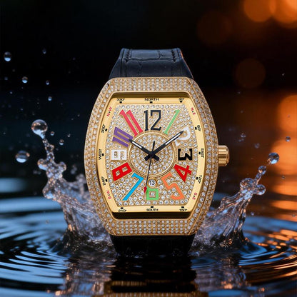 Men's Luxury Rhinestone Embellished Watch Included Fashion Timeless ClassicWatch Flash Sale -Fashionable it is elegant, durable, and the perfect choice foreveryday wear. with Gift Box