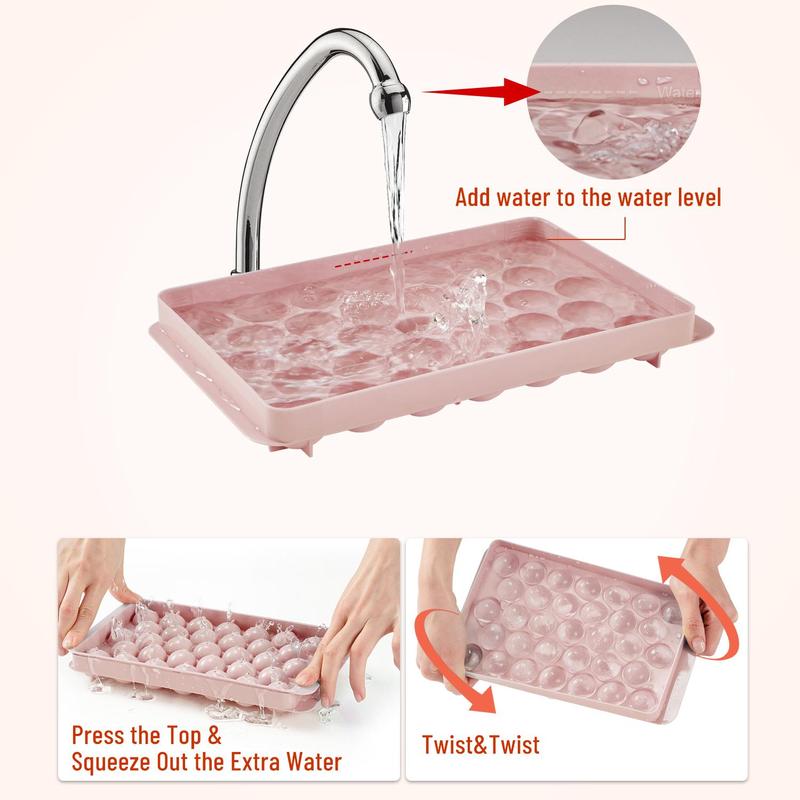 33-ball Ice Mold, 1 Set Including Ice Cube Tray & Scoop & Plastic Storage Box Containers, Ice Ball Making Tool for Home Kitchen Accessories, Kitchen Gadgets