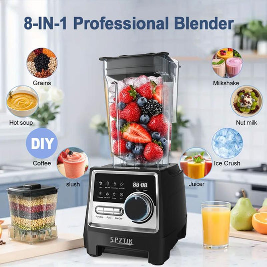 werful Blenders Kitchen, 2 Containers Countertop Blenders Ice, Grinding, Milk Shake, Ice Slushie, Juice, Shake