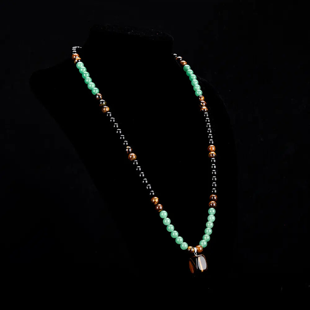 Tiger Eye Pendant Healing Crystal Stone ，Anniversary, Vacation &Theme Parties Jewelry Charms Abundance Crystal bracelet，Long Chain，Sweater chain，Ideal Gift Jewelry for Men and Women