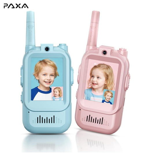 Walkie Talkies for Kids, Handheld 2 Pack Rechargeable Video Intercom Kids Walkies Talkies, Indoor Outdoor Toys for Family Games, Outside, Camping, Hiking for Boys Girls Ages 3-12