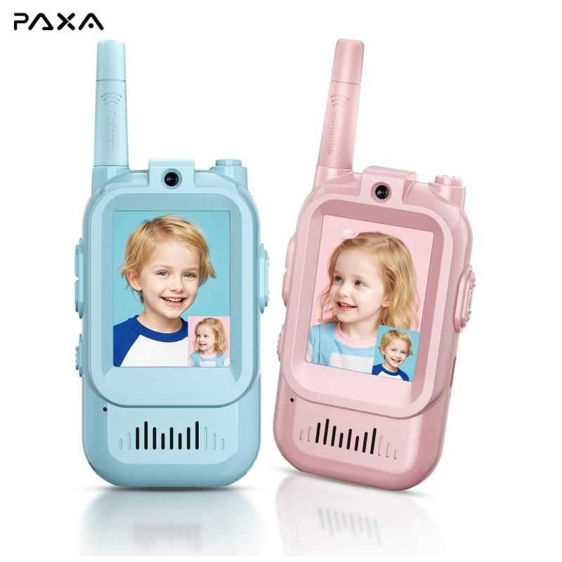 ZealSound Rechargable 2-Pack Kids Video Walkie Talkies Toys with Camera- 3-5H Playtime, 500-1500ft Range, Clear Sound&4 Voice Changers, Volume Adjustable Perfect Gift for 3-12, Great for Outdoor Play & Indoor Fun, Holiday & Birthday & Christmas Presents