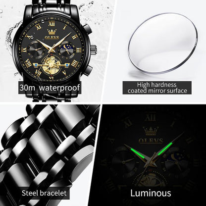 Men's Chronograph Quartz Watch G2859 Stainless Steel Waterproof Luminous Date with Luminous Hands, 41 mm Diameter, 20 mm Band Length Casual Trendy Wristwatch