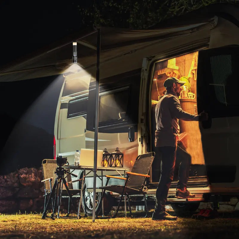 2025 Strong Flashlight, Rechargeable, Waterproof, Emergency Lighting, Red&Blue Alarm Lights, Camping Gadgets , for Fishing Garden Night Security Road Garage