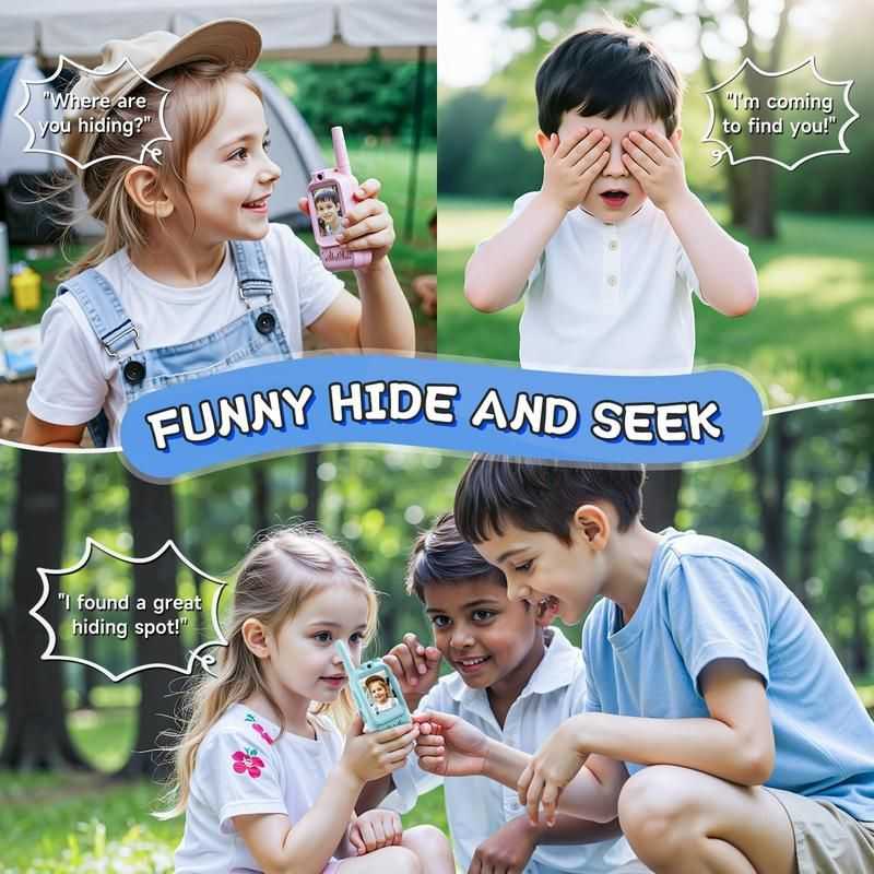 ZealSound Rechargable 2-Pack Kids Video Walkie Talkies Toys with Camera- 3-5H Playtime, 500-1500ft Range, Clear Sound&4 Voice Changers, Volume Adjustable Perfect Gift for 3-12, Great for Outdoor Play & Indoor Fun, Holiday & Birthday & Christmas Presents