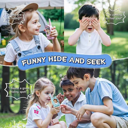 ZealSound Rechargable 2-Pack Kids Video Walkie Talkies Toys with Camera- 3-5H Playtime, 500-1500ft Range, Clear Sound&4 Voice Changers, Volume Adjustable Perfect Gift for 3-12, Great for Outdoor Play & Indoor Fun, Holiday & Birthday & Christmas Presents