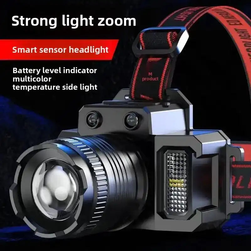 Rechargeable Headlamp, 150000 Lumens Super Bright LED Head Lamp with 5 Modes,Adjustable Head Lights for Forehead, Long Runtime Waterproof HeadLamps for Camping Hunting Hiking waterproof headlight