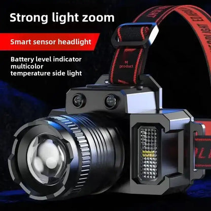 Rechargeable Headlamp, 150000 Lumens Super Bright LED Head Lamp with 5 Modes,Adjustable Head Lights for Forehead, Long Runtime Waterproof HeadLamps for Camping Hunting Hiking waterproof headlight