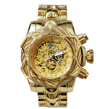 Men's Street Style Fashion Round Dial Analog Quartz Watch with Box - Trendy All-match & Exquisite Birthday Gift