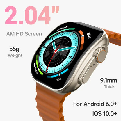 bluetooth Smart Watch with 2.02" Dial Wireless Calling Dialing 100+ Sport Modes Fitness Tracker with Various APP Reminders Call Message Reminder Touch Screen Compatible with iPhone Android Wearable Smart Bracelet Digital Wristwatch Fall Gift