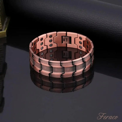 Copper Bracelet for Men, 3X Ultra Strength Magnetic Bracelets, 99.99% Pure Copper with 3500 Gauss Neodymium Magnets, Adjustable