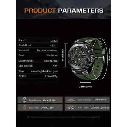 Men's Sporty Digital Watch, Fashionable Digital Watch with Luminous Dial & Alarm Function, Waterproof Watch for Men, with Box