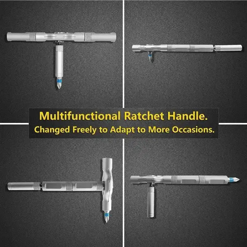 SEESE 24 in 1 DlY Screwdriver Set,1 Set SwitchableScrewdriver Shape Magnetic Screwdriver Set,Compact and Portable Ratchet Screw0driver SetHome Repair Tool Box