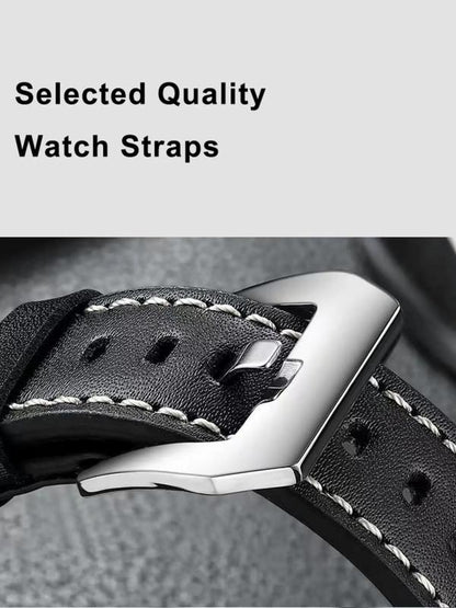 Business Fashion Round Dial Leather Strap Analog Mechanical Watch, Vintage All-match Buckle Automatic Wristwatch for Gift, Luminous Spring Pointer Design Watch with Box