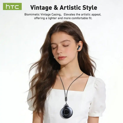 HTC NE71 Mini In-Ear True Wireless Earbuds - Bluetooth 6.0, Rechargeable, Waterproof, Touchscreen, Call-Ready Mic, Volume Control, Built-in Headset, Long Battery Life, for Office, Sports