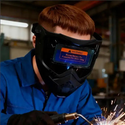 Auto Darkening Welding Helmet – Solar Welding Hood, Adjustable Shade 4/9-13 for TIG MIG ARC Welding, Approved Vented Hard Hat with LED Headlight, Plasma Cutting Table