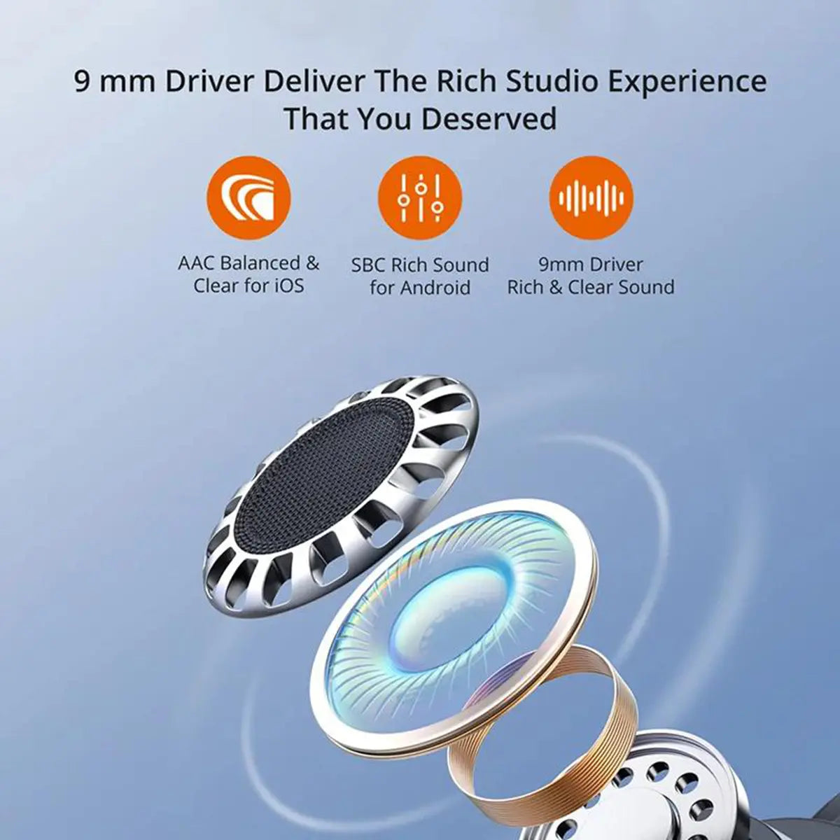 Wireless Earphones Bluetooth 5.3 Earbuds, 3D Stereo In-Ear Wireless EarBuds for Office, Sports, Study and Audio Calls, Long Battery Life, Portable Audio Headphones