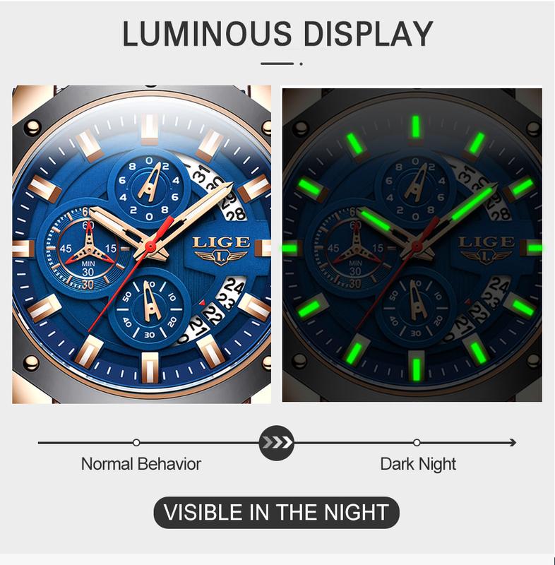 Men Watches Fashion Outdoor Waterproof Men's Sport Quartz Watch With Chronigraph