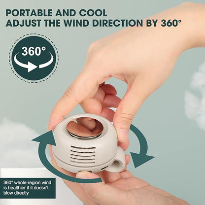 Portable Silent Mini Bladeless Electric Fan,Adjustable 3-speed Suspended Waist Fans,Phone Cooling Fan,Personal Fan,Rotating BodyFan Suitable for Outdoor Travel,fathersdaygift,rechargeable personal fan,handheld turbo fan,Perfect Gift