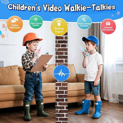 ZealSound Rechargable 2-Pack Kids Video Walkie Talkies Toys with Camera- 3-5H Playtime, 500-1500ft Range, Clear Sound&4 Voice Changers, Volume Adjustable Perfect Gift for 3-12, Great for Outdoor Play & Indoor Fun, Holiday & Birthday & Christmas Presents